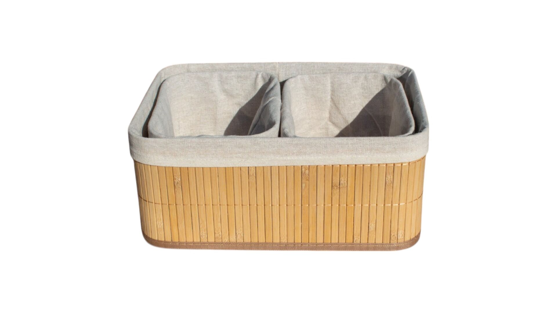 Zeytun Bambu Organizer Sepet Seti 3 Lü Bambu Sepet