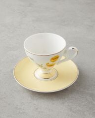 English Home Valentina New Bone China 4 Parça 2 Kişilik Kahve Fincan Takımı Sarı 80 ml