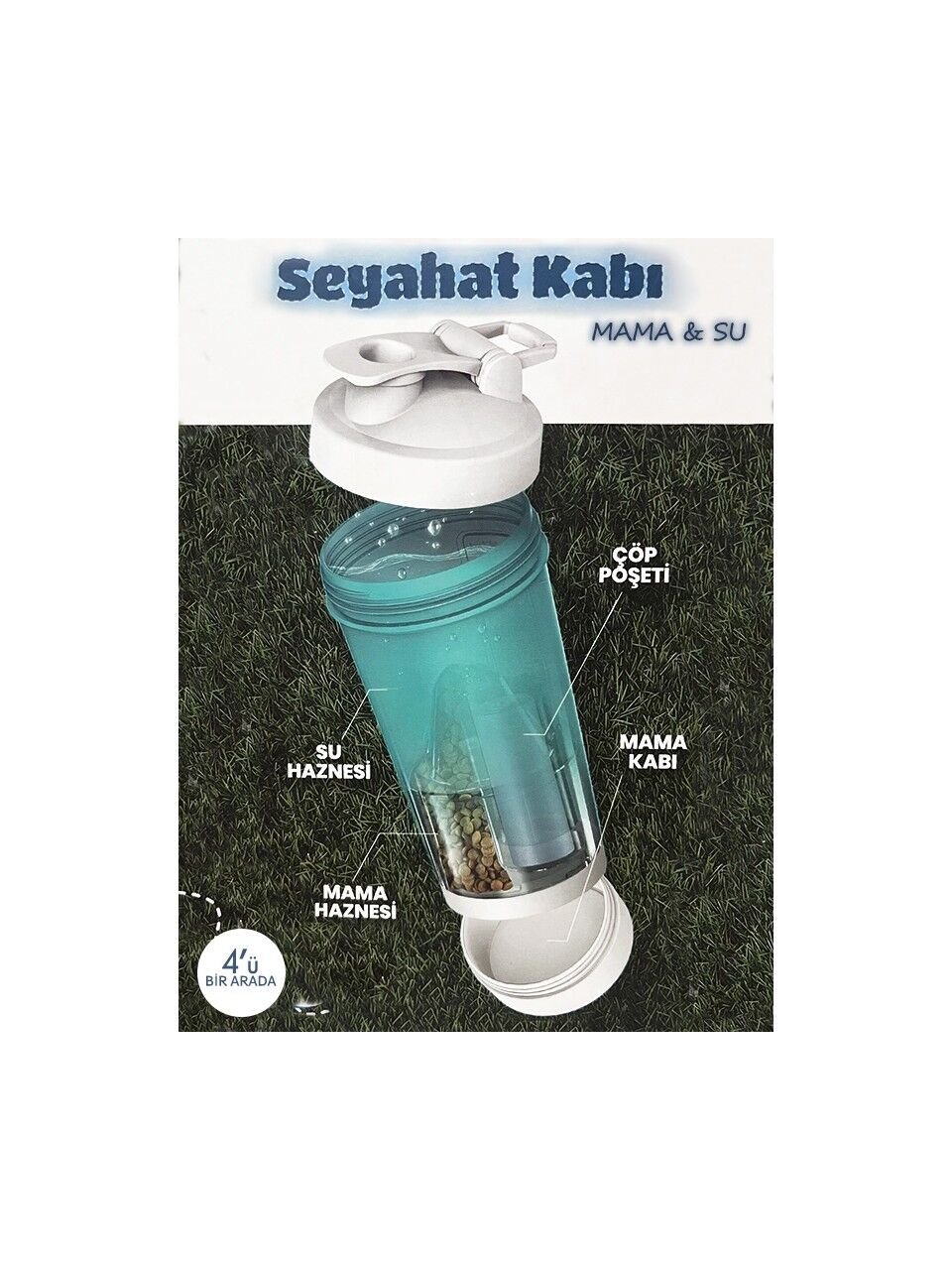 Froggo Evcil Hayvan Fonksiyonlu Mama/Su Seyahat Kabı