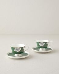 English Home Evelina New Bone China 4 Parça 2 Kişilik Kahve Fincan Takımı 90 ml Koyu Yeşil