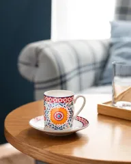 Madame Coco Daisy 2'li Kahve Fincan Takımı - Renkli - 90 ml