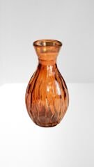 Mini Vintage Kabartmalı Cam Vazo Vazo