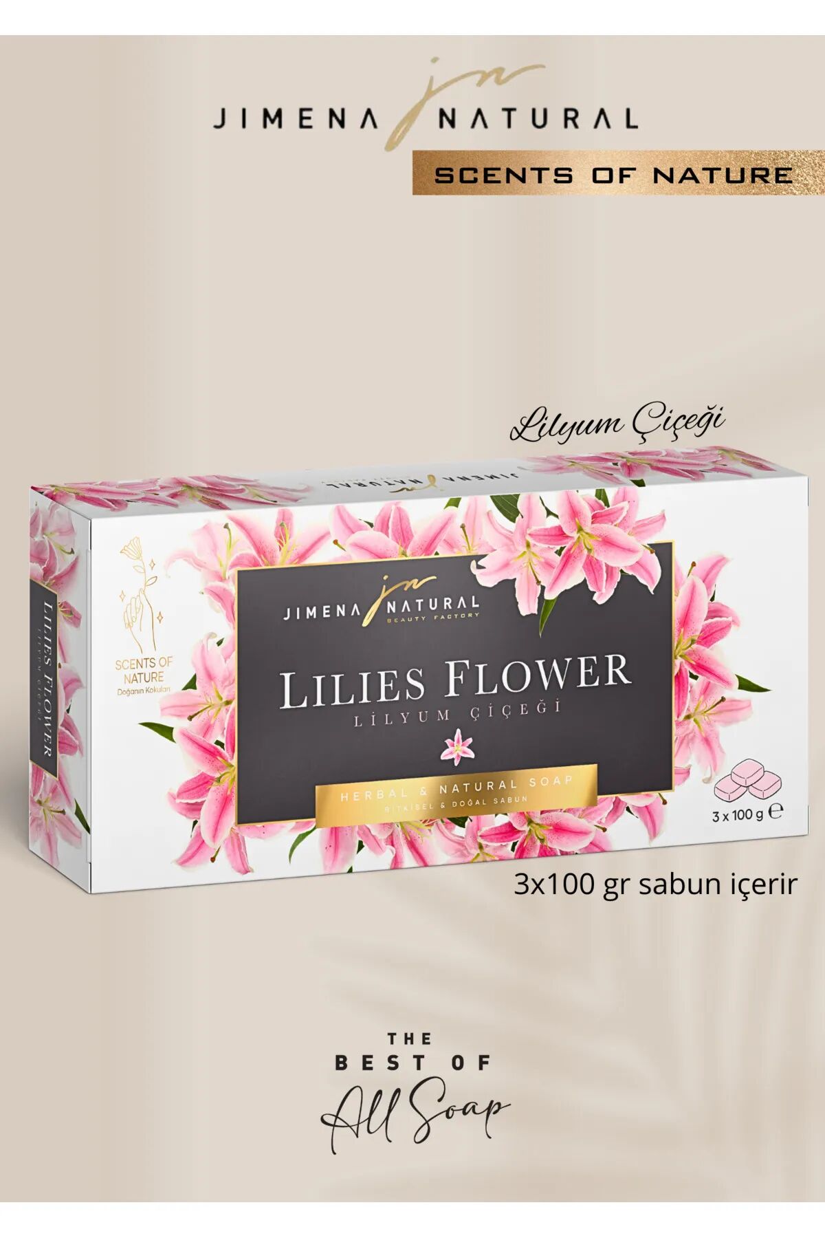 Jimena Natural Doğanın Kokuları Bitkisel & Doğal Sabun 3 x 100GR Lüks Kutu