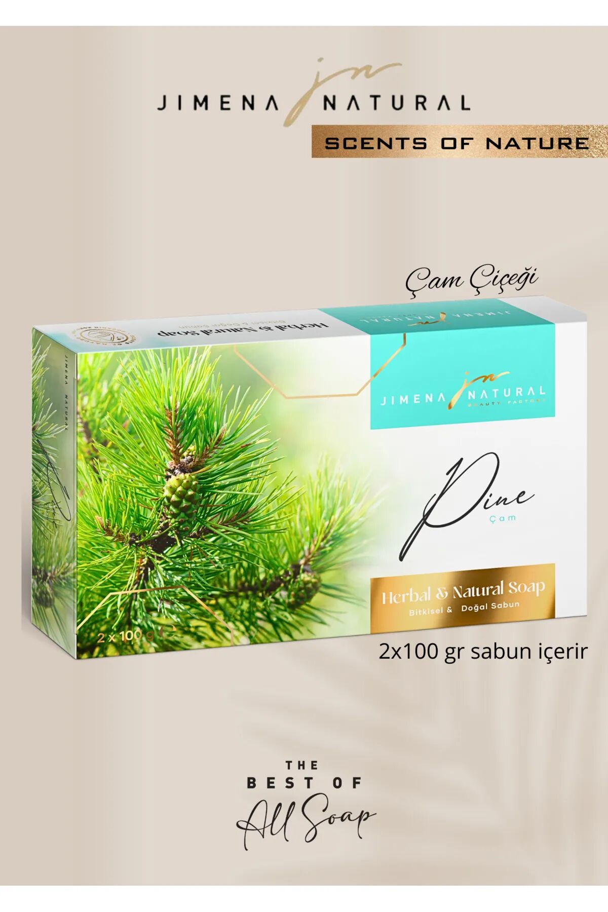 Jimena Natural Doğanın Kokuları Bitkisel & Doğal Sabun 2 x 100 gr Lüks Kutu